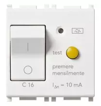 Interruttore MT differenziale Vimar Plana 1P+N C16 10ma bianco 14411.16