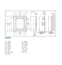 Quadro Porta trasparente in vetroresina 54 Moduli Bocchiotti VTR 03 IP66 B04623