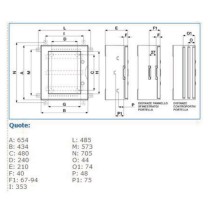 Quadro Porta trasparente in vetroresina 72 Moduli Bocchiotti VTR 04 IP66 B04624