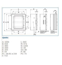 Quadro Porta trasparente in vetroresina 190 Moduli Bocchiotti VTR 07 IP66 B04628