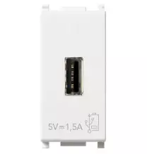 Presa di alimentazione 1 modulo USB 5V Tipo A 1,5A Vimar Plana 14292