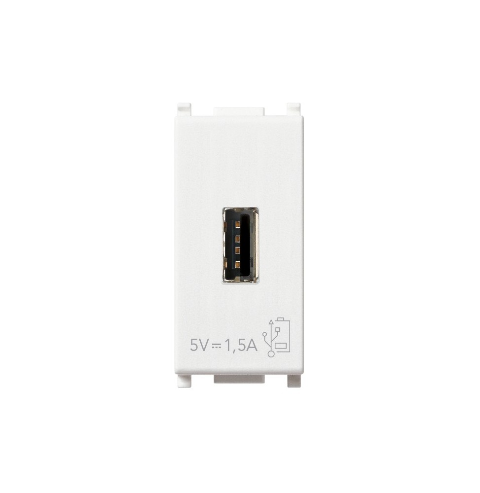 Presa di alimentazione 1 modulo USB 5V Tipo A 1,5A Vimar Plana 14292