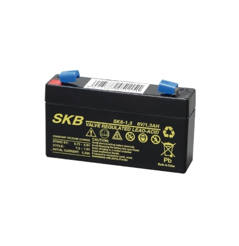 Batteria al piombo 6V 1,3AH con terminali Faston GBC