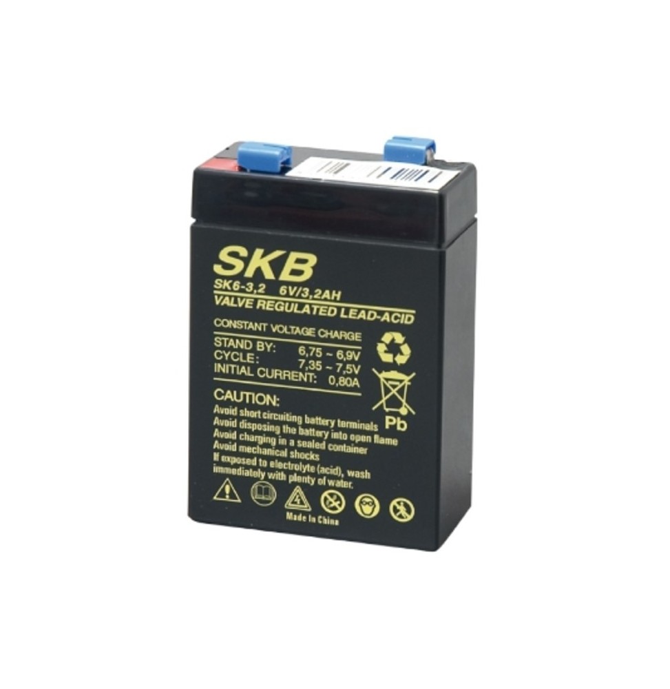 Batteria al piombo 6V 3,2AH Verticale con terminali Faston GBC