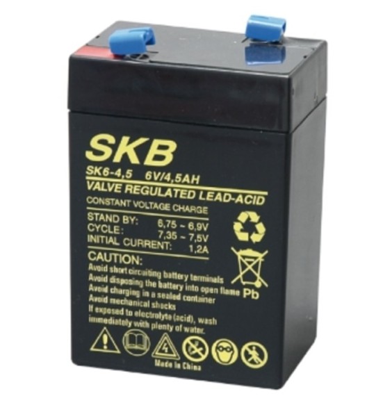 Batteria al piombo 6V 4,5AH verticale con terminali Faston GBC