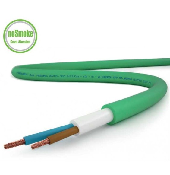 Cavo FG16OM16 2x6 mmq Flessibile guaina colore Verde