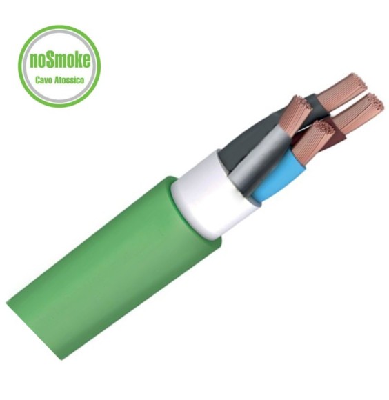 Cavo FG16OM16 4X6 mmq Flessibile Senza giallo Verde guaina colore Verde