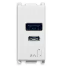 Presa di alimentazione 1 modulo USB A+C 5V 2,4A Vimar Plana 14292.AC.15
