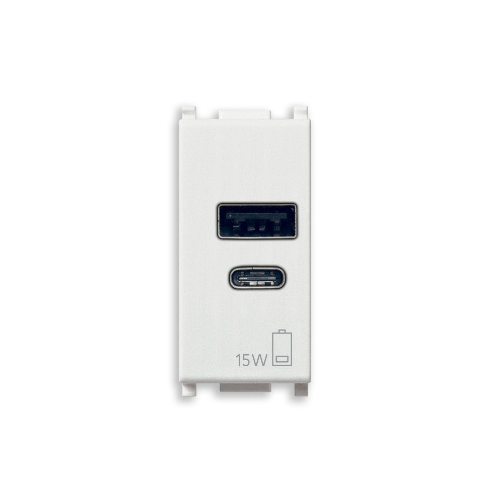 Presa di alimentazione 1 modulo USB A+C 5V 2,4A Vimar Plana 14292.AC.15