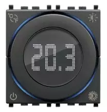 Termostato Elettronico controllo temperatura ambiente 230V Nero Vimar 02970
