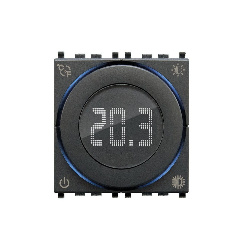 Termostato Elettronico controllo temperatura ambiente 230V Nero Vimar 02970