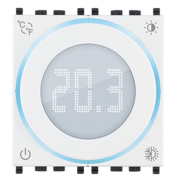 Termostato Elettronico controllo temperatura ambiente 230V bianco Vimar 02970.B