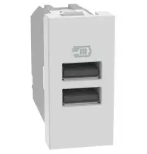 Caricatore Bticino MatixGo con 2 porte USB 1 modulo Bianco  JW4191AA