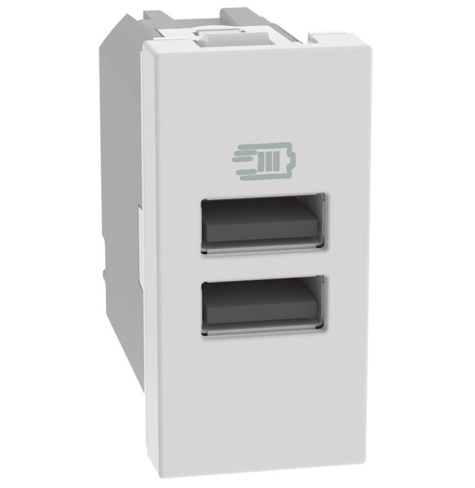 Caricatore Bticino MatixGo con 2 porte USB 1 modulo Bianco  JW4191AA