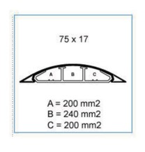 Canale a pavimento 75x17 tre scomparti ardesia Bocchiotti CSP-N 75x17 A