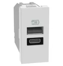 Caricatore Bticino MatixGo USB con porte tipo A e C Bianco  JW4191AC