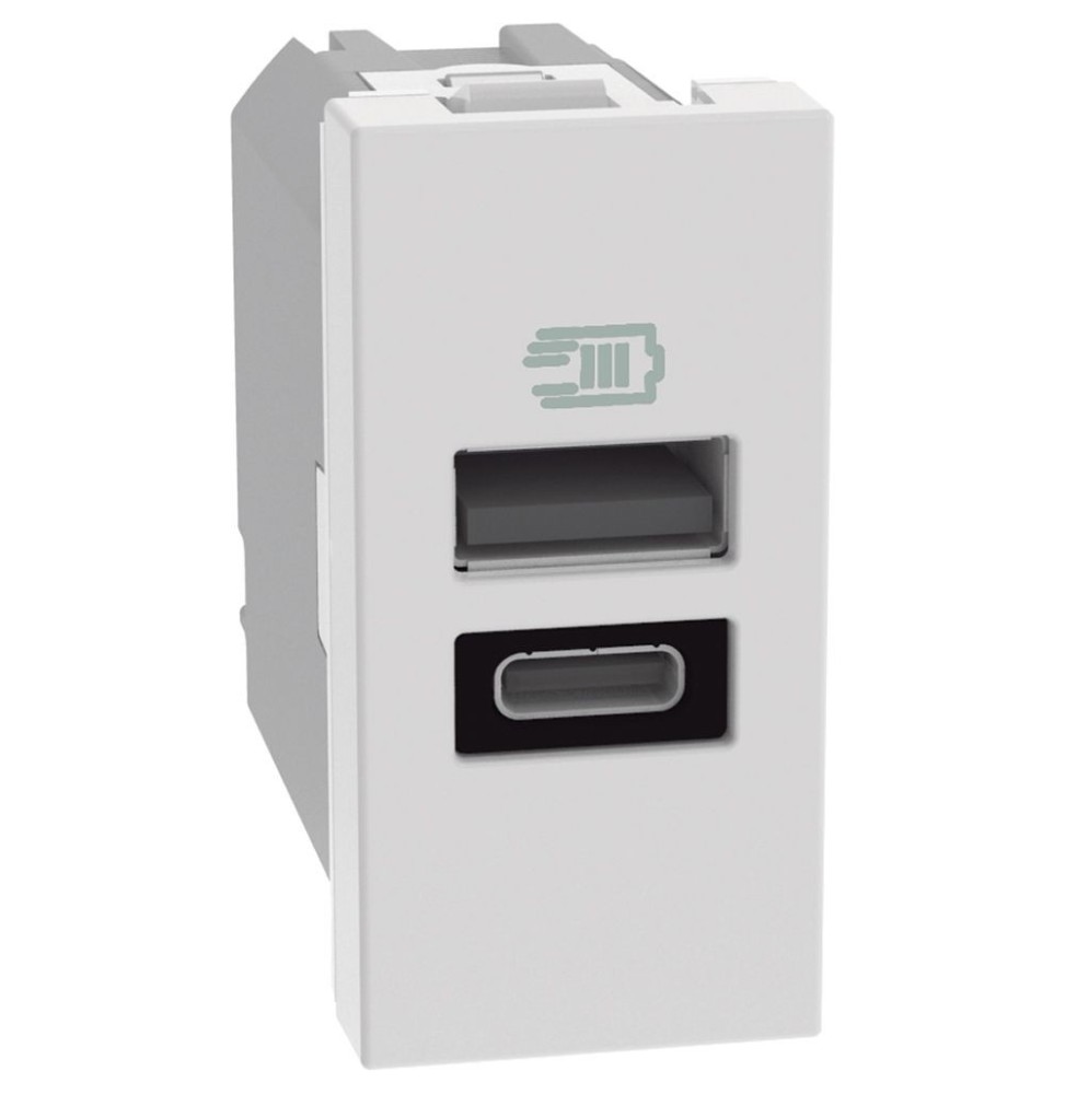 Caricatore Bticino MatixGo USB con porte tipo A e C Bianco  JW4191AC