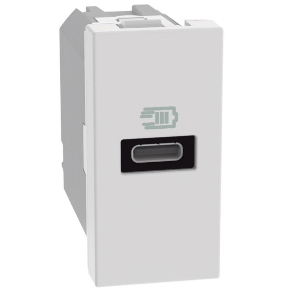 Caricatore Bticino MatixGo USB tipo C fino a 20W 1 modulo Bianco  JW4192C
