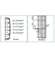 Canale a battiscopa 127x28mm a 5 scomparti bianco Bocchiotti TBA W