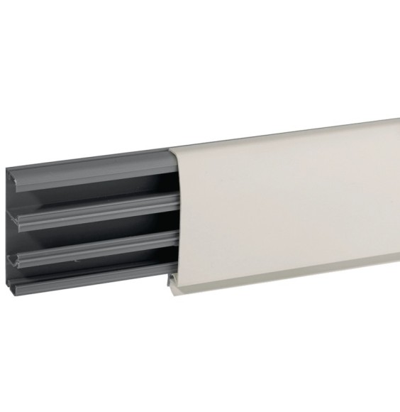 Canale a battiscopa 81,5x22,5mm a 3 scomparti bianco Bocchiotti TBN W