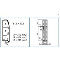 Canale a battiscopa 81,5x22,5mm a 3 scomparti bianco Bocchiotti TBN W
