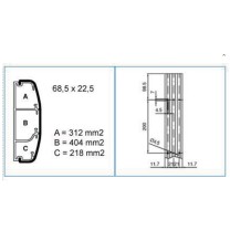 Canale a battiscopa 68,5x22,5mm a 3 scomparti bianco Bocchiotti TCN W