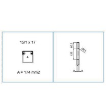 Canalina 15x17 1 scomparto Bianca TMC 15/1x17 W