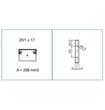 Canalina 25x17 1 scomparto Bianca TMC 25/1x17 W