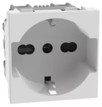 Presa Trivalente MatixGo Schuko e Bipasso  Bianca 16A serie  JW4140A16