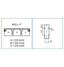 Canalina 60x17 3 scomparti Bianca TMC 60/3x17 W