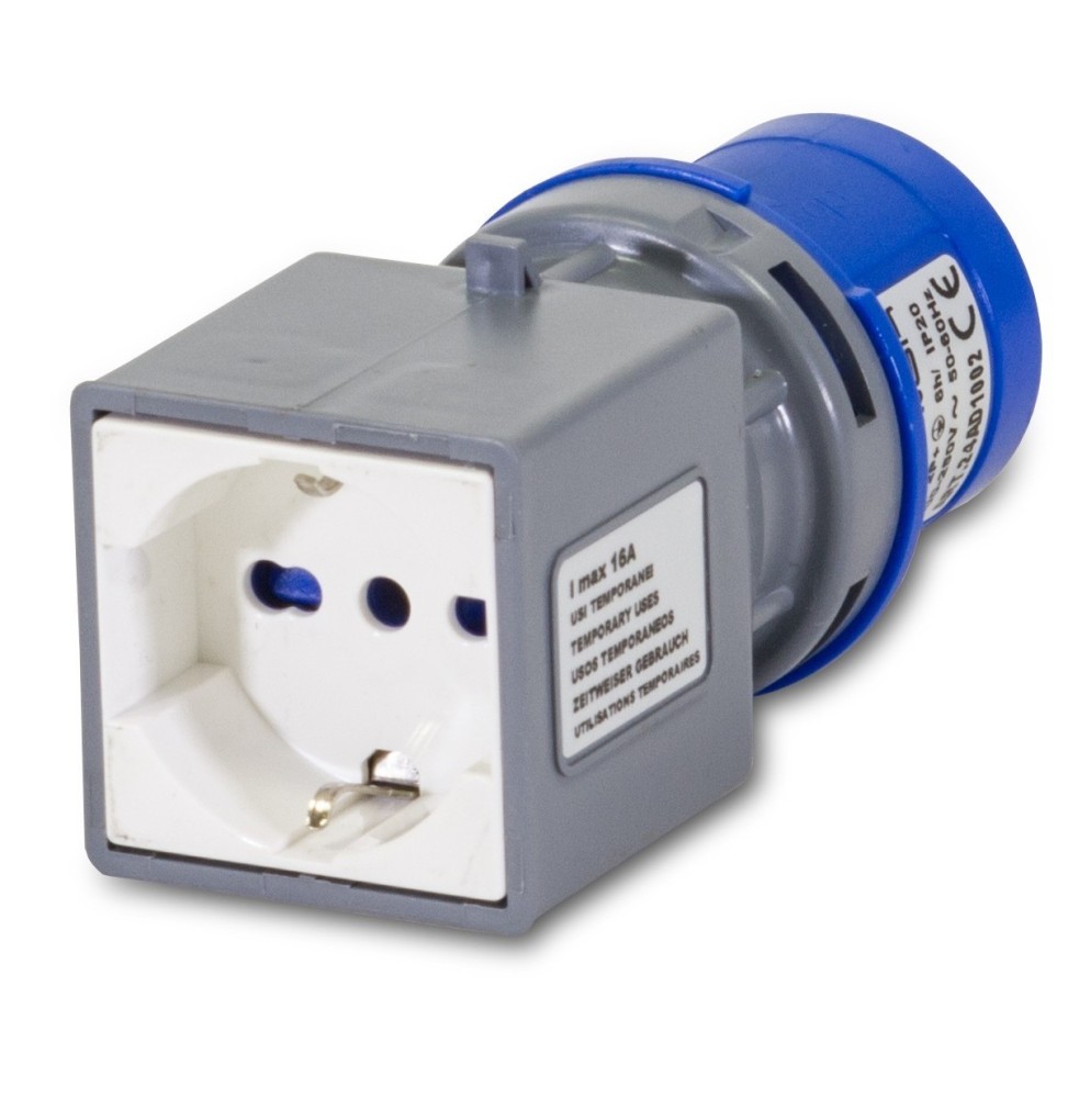 Adattatore da Spina Industriale a Presa Schuko trivalente 2P+T 16A Master 24AD1002