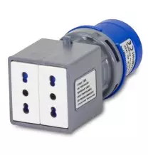 Adattatore da Spina Industriale a 2 Prese Bipasso 2P+T 16A Master 24AD1003