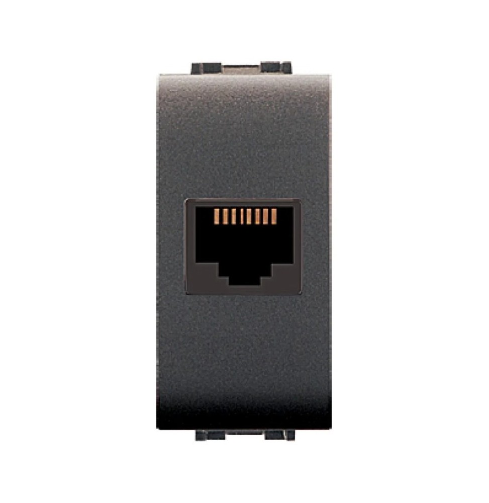 Presa telefonica antracite Mylife compatibile Living ECL4084