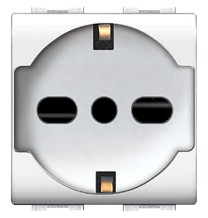 Presa Trivalente Schuko 16A Mylife compatibile LivingLight ECL4050WH