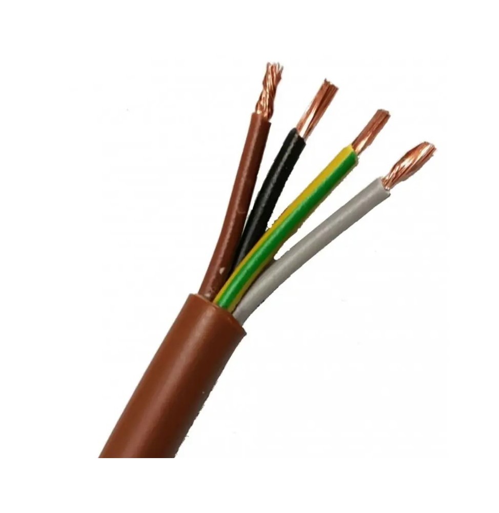 Cavo elettrico Antifiamma FS18 4X2,5 MMQ Colore marrone con Giallo Verde