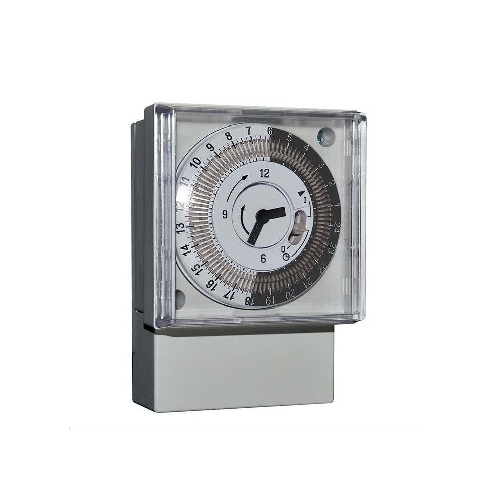 Interruttore orario meccanico giornaliero 72x72 riserva di carica Perry 1IO0018