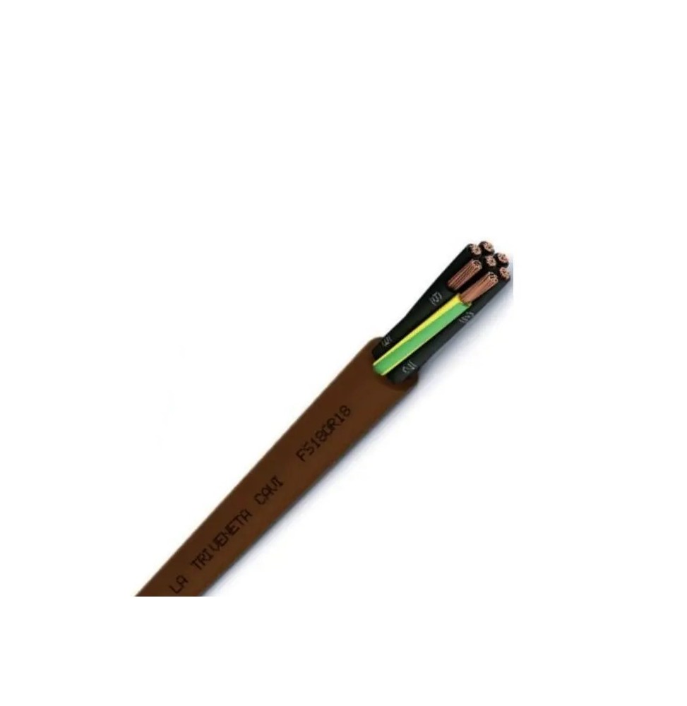Cavo elettrico Antifiamma FS18 7x1 MMQ Colore marrone con Giallo Verde