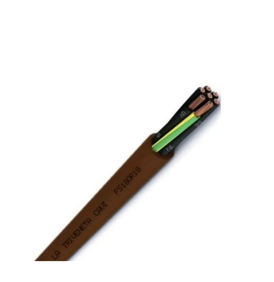 Cavo elettrico Antifiamma FS18 7x1,5 MMQ Colore marrone con Giallo Verde