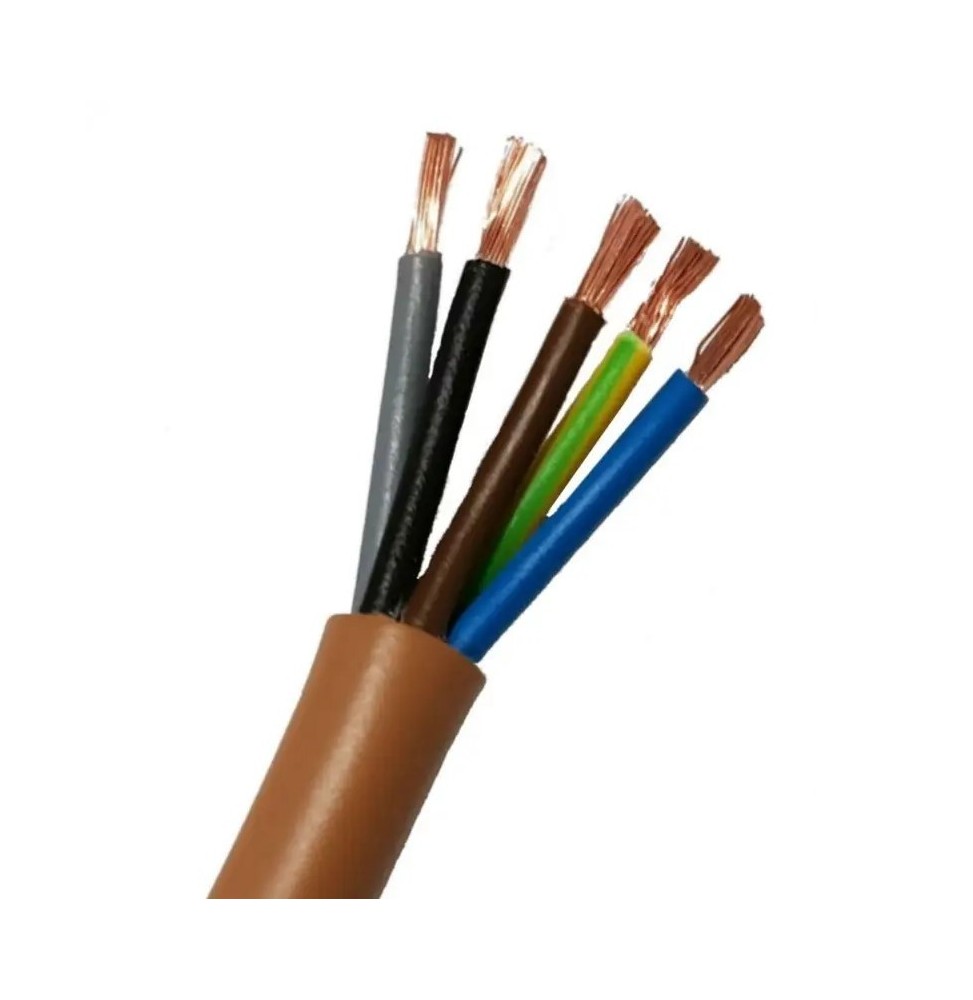 Cavo elettrico Antifiamma FS18 5X2,5 MMQ Colore marrone con Giallo Verde Cavo elettrico Antifiamma FS18 5X2,5 MMQ Colore marrone con Giallo Verde