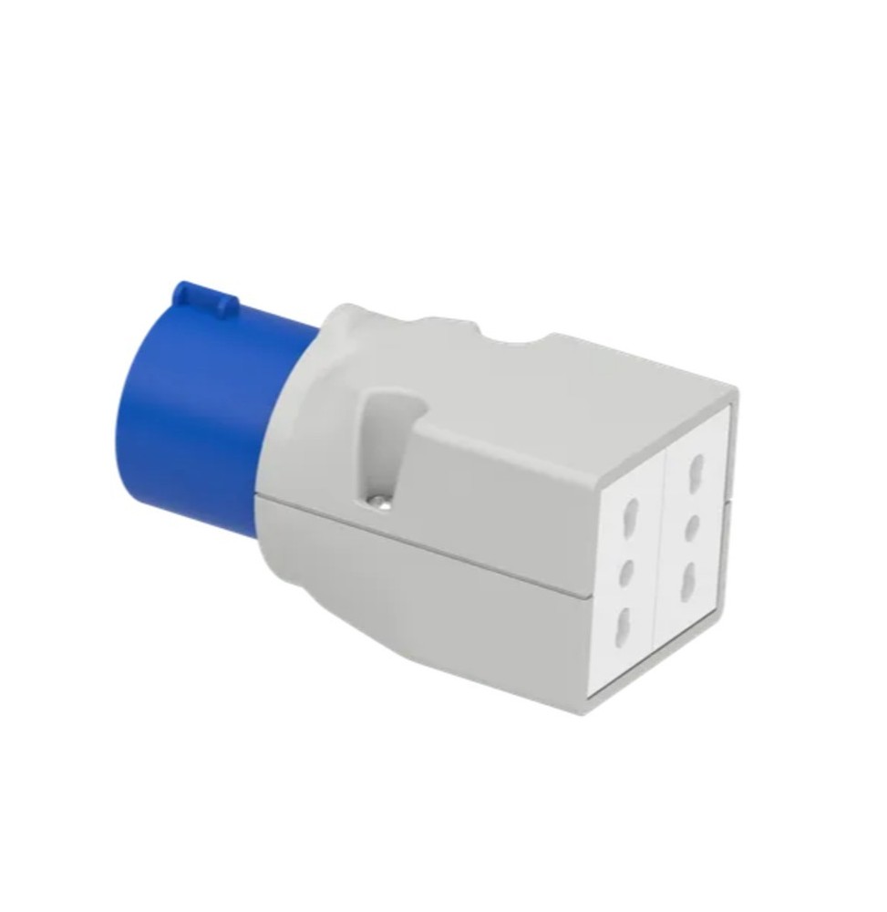 Adattatore Spina CEE a 2 Prese Bipasso 2P+T 16A Schneider PKZA202