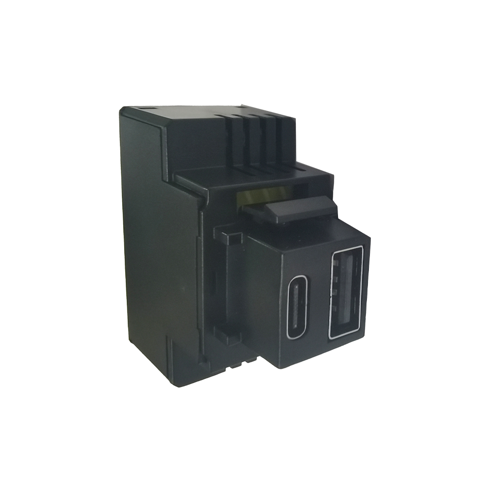 Presa USB A+C 3A Potenza 20W colore nero Perry 1MCUSB002A