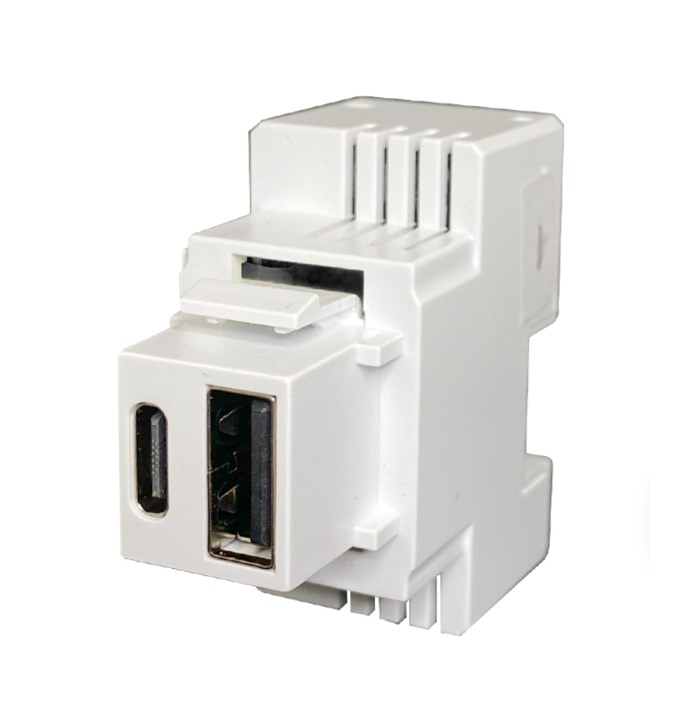 Presa USB A+C 3A Potenza 20W colore Bianco Perry 1MCUSB002B