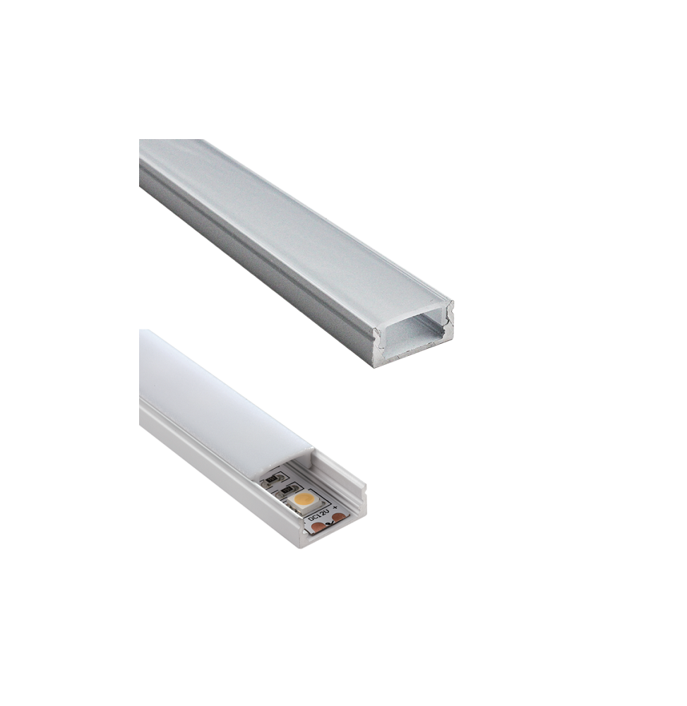 Kit Profilo Superficie in Alluminio 2mt  per strip LED Lampo PRKITSUP