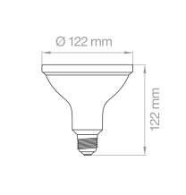 Lampada PAR38 LED attacco E27 18W 4000K IP65 230V Lampo PAR38IP65BN Misure
