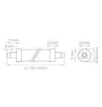Lampada Led R7S 78mm 7.5W 3000K Lampo R7SLED78BC Misure