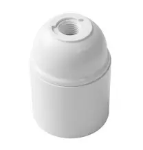 Portalampada E27 Bianco in bachelite con filetto M10 Lampo S900LBKBI