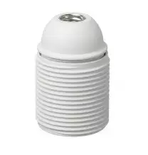 Portalampada Filettato E27 Bianco in termoplastica con filetto M10 Lampo S900FBI
