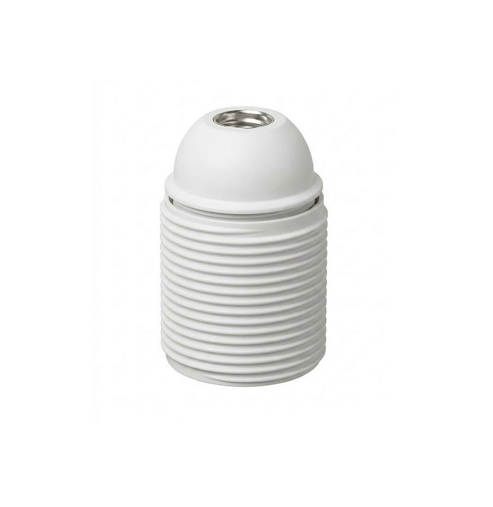 Portalampada Filettato E27 Bianco in termoplastica con filetto M10 Lampo S900FBI