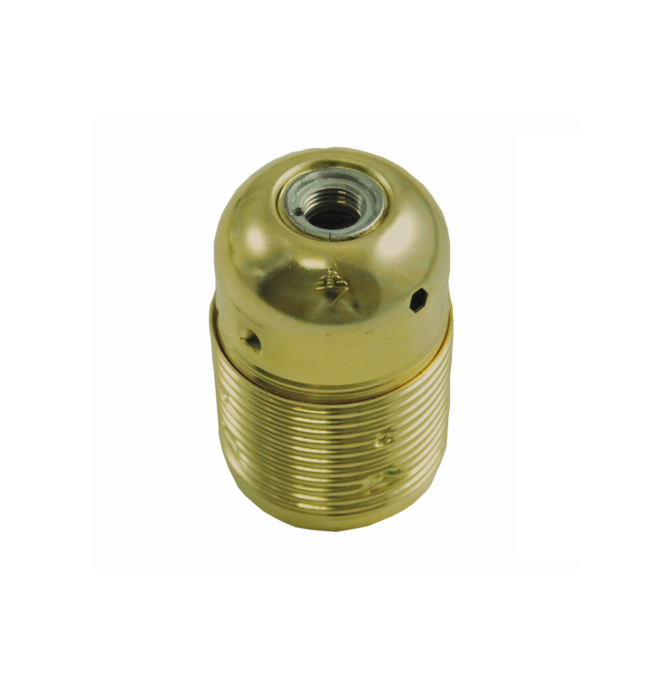Portalampada Filettato E27 Oro in Acciaio Ottonato con filetto M10 Lampo S800F