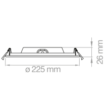 Faretto a led 24W da Incasso Tricolor Lampo STLED24WMC Misure